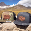 flatbill deer hunting leather patch hats