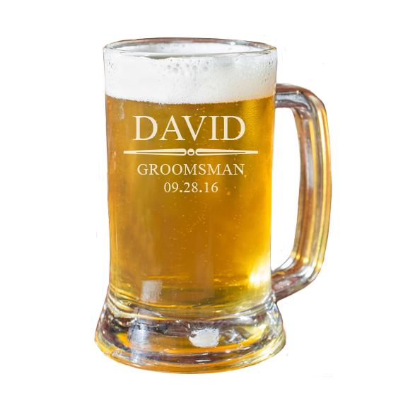 Beer mug engraved, Personalized beer mug, Groomsman mug/16oz